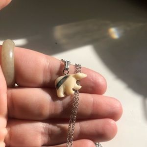 polar bear necklace with abalone shell!